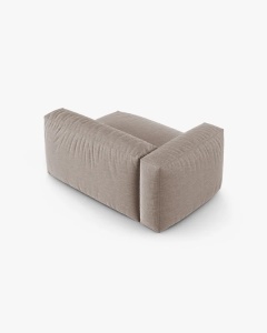 MODUL COLTAR/CANAPEA MARTINA, 120X160 CM, PE STANGA, ADANCIME SCAUN 90 CM, BEJ INCHIS, TAPITAT CU TAPITERIE DIN TEXTIL STRUCTURAT BOSTON, MICADONI - Img 3