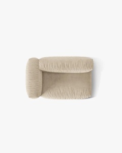 MODUL COTIERA CANAPEA/COLTAR MARTINA, 160X106 CM, PE STANGA, BEJ DESCHIS, TAPITAT CU TAPITERIE DIN TEXTIL CATIFEA VOGUE, MICADONI - Img 4