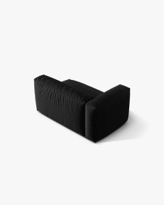 MODUL COTIERA CANAPEA/COLTAR MARTINA, 160X106 CM, PE STANGA, NEGRU, TAPITAT CU TAPITERIE DIN TEXTIL STRUCTURAT BOSTON, MICADONI - Img 3