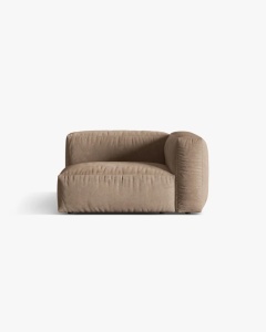 MODUL LATERAL PENTRU CANAPEA MARTINA, PE DREAPTA, BEJ INCHIS, TAPITAT CU TAPITERIE DIN TEXTIL CATIFEA VOGUE, MICADONI