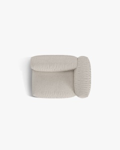 MODUL LATERAL PENTRU CANAPEA MARTINA, PE DREAPTA, BEJ, TAPITAT CU TAPITERIE DIN TEXTIL BOUCLE MONET, MICADONI - Img 4
