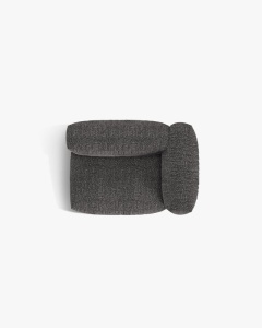 MODUL LATERAL PENTRU CANAPEA MARTINA, PE DREAPTA, GRI ANTRACIT, TAPITAT CU TAPITERIE DIN TEXTIL BOUCLE MONET, MICADONI - Img 4