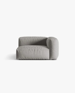 MODUL LATERAL PENTRU CANAPEA MARTINA, PE DREAPTA, GRI DESCHIS, TAPITAT CU TAPITERIE DIN TEXTIL STRUCTURAT BOSTON, MICADONI