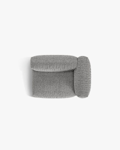 MODUL LATERAL PENTRU CANAPEA MARTINA, PE DREAPTA, GRI GRAFIT, TAPITAT CU TAPITERIE DIN TEXTIL BOUCLE MONET, MICADONI - Img 4