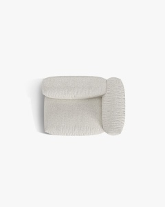 MODUL LATERAL PENTRU CANAPEA MARTINA, PE DREAPTA, MELANJ GRI BEJ, TAPITAT CU TAPITERIE DIN TEXTIL BOUCLE MONET, MICADONI - Img 4