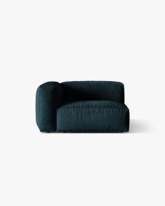 MODUL LATERAL PENTRU CANAPEA MARTINA, PE STANGA, ALBASTRU INCHIS, TAPITAT CU TAPITERIE DIN TEXTIL CATIFEA VOGUE, MICADONI