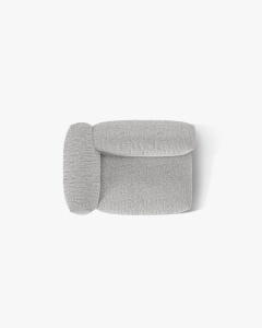 MODUL LATERAL PENTRU CANAPEA MARTINA, PE STANGA, ARGINTIU, TAPITAT CU TAPITERIE DIN TEXTIL BOUCLE MONET, MICADONI - Img 4