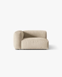 MODUL LATERAL PENTRU CANAPEA MARTINA, PE STANGA, BEJ DESCHIS, TAPITAT CU TAPITERIE DIN TEXTIL CATIFEA VOGUE, MICADONI