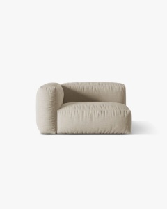 MODUL LATERAL PENTRU CANAPEA MARTINA, PE STANGA, BEJ DESCHIS, TAPITAT CU TAPITERIE DIN TEXTIL STRUCTURAT BOSTON, MICADONI
