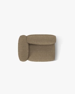 MODUL LATERAL PENTRU CANAPEA MARTINA, PE STANGA, CAPPUCCINO, TAPITAT CU TAPITERIE DIN TEXTIL BOUCLE MONET, MICADONI - Img 4