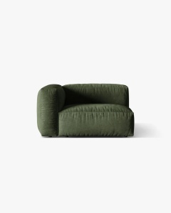 MODUL LATERAL PENTRU CANAPEA MARTINA, PE STANGA, VERDE, TAPITAT CU TAPITERIE DIN TEXTIL CATIFEA VOGUE, MICADONI - Img 1