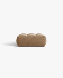 MODUL POUF CANAPEA BLOOM, BEJ MIGDALA, 107X99 CM, CU TAPITERIE DIN TEXTIL CATIFEA CASINO, MICADONI