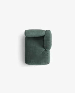 MODUL SEZLONG CANAPEA/COLTAR MARTINA, 130X176 CM, PE DREAPTA, VERDE MUSCHI, TAPITAT CU TAPITERIE DIN TEXTIL CATIFEA VOGUE, MICADONI - Img 4
