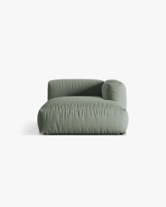 MODUL SEZLONG CANAPEA/COLTAR MARTINA, 130X176 CM, PE DREAPTA, VERDE MUSCHI, TAPITAT CU TAPITERIE DIN TEXTIL STRUCTURAT BOSTON, MICADONI