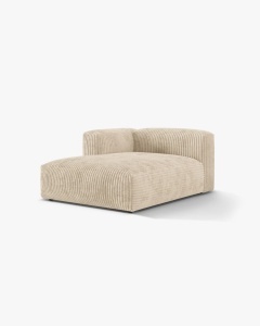 MODUL SEZLONG CANAPEA/COLTAR MARTINA, 130X176 CM, PE STANGA, BEJ DESCHIS, TAPITAT CU TAPITERIE DIN TEXTIL CORDOI TILIA, MICADONI - Img 2