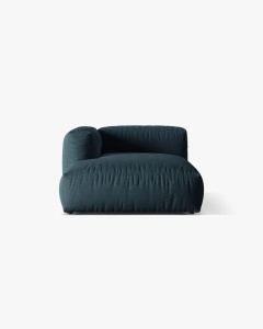 MODUL SEZLONG CANAPEA/COLTAR MARTINA, 130X176 CM, PE STANGA, BLUE JEANS, TAPITAT CU TAPITERIE DIN TEXTIL STRUCTURAT BOSTON, MICADONI