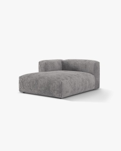 MODUL SEZLONG CANAPEA/COLTAR MARTINA, 130X176 CM, PE STANGA, GRI DESCHIS, TAPITAT CU TAPITERIE DIN TEXTIL CORDOI TILIA, MICADONI - Img 2