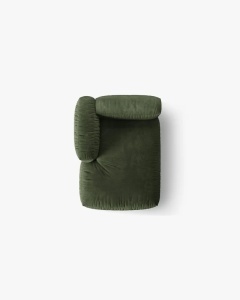 MODUL SEZLONG CANAPEA/COLTAR MARTINA, 130X176 CM, PE STANGA, VERDE, TAPITAT CU TAPITERIE DIN TEXTIL CATIFEA VOGUE, MICADONI - Img 4