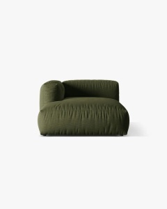 MODUL SEZLONG CANAPEA/COLTAR MARTINA, 130X176 CM, PE STANGA, VERDE, TAPITAT CU TAPITERIE DIN TEXTIL STRUCTURAT BOSTON, MICADONI