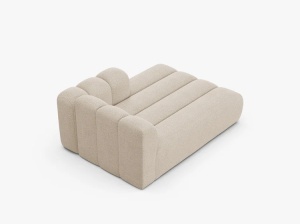 MODUL SEZLONG CANAPEA LUPIN, PE DREAPTA, BEJ, CU TAPITERIE DIN TEXTIL BOUCLE BALOO, MICADONI - Img 3