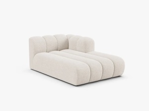 MODUL SEZLONG CANAPEA LUPIN, PE DREAPTA, BEJ DESCHIS, CU TAPITERIE DIN TEXTIL CHENILLE EDEN, MICADONI - Img 2