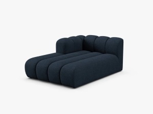 MODUL SEZLONG CANAPEA LUPIN, PE STANGA, ALBASTRU INCHIS, CU TAPITERIE DIN TEXTIL BOUCLE BALOO, MICADONI - Img 2