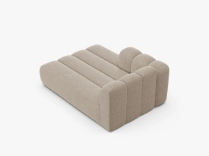 MODUL SEZLONG CANAPEA LUPIN, PE STANGA, BEJ INCHIS, CU TAPITERIE DIN TEXTIL CHENILLE EDEN, MICADONI - Img 3