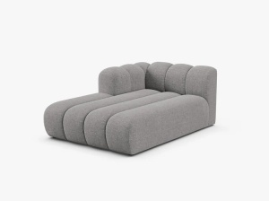 MODUL SEZLONG CANAPEA LUPIN, PE STANGA, GRI DESCHIS, CU TAPITERIE DIN TEXTIL CHENILLE EDEN, MICADONI - Img 2