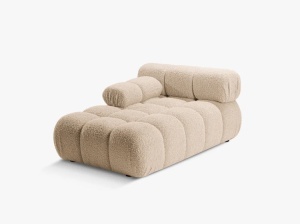 MODUL SEZLONG COLTAR BELIS, PE STANGA, NISIPIU, CU TAPITERIE DIN TEXTL BOUCLE ROLF, MICADONI - Img 2