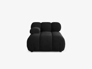 MODUL SEZLONG COLTAR BELLIS, NEGRU, PE STANGA, CU TAPITERIE DIN CATIFEA BLUVEL, MICADONI
