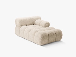 MODUL SEZLONG COLTAR BELLIS, PE DREAPTA, BEJ DESCHIS, CU TAPITERIE DIN TEXTIL BOUCLE ROLF, MICADONI - Img 2