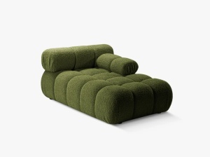 MODUL SEZLONG COLTAR BELLIS, PE DREAPTA, VERDE, CU TAPITERIE DIN TEXTIL BOUCLE ROLF, MICADONI - Img 2
