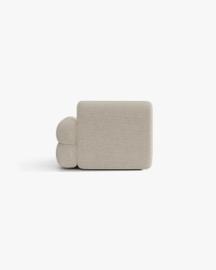 MODUL SEZLONG COLTAR NEO, PE DREAPTA, BEJ DESCHIS, 110X165 CM, TAPITAT CU TAPITERIE DIN TEXTIL CHENILLE SILENCIO, MICADONI - Img 4