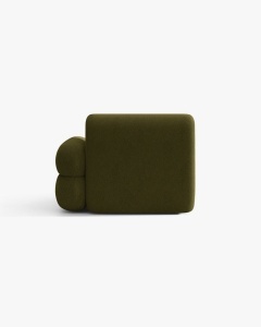 MODUL SEZLONG COLTAR NEO, PE DREAPTA, VERDE MASLINIU INCHIS, 110X165 CM, TAPITAT CU TAPITERIE DIN TEXTIL BOUCLE BALOO, MICADONI - Img 4