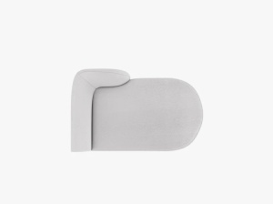 MODUL SEZLONG MILEY, PE DREAPTA, GRI DESCHIS, CU TAPITERIE DIN TEXTIL BOUCLE BALO, MICADONI - Img 3