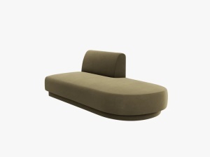 MODUL SEZLONG MILEY, PE DREAPTA, VERDE, CU TAPITERIE DIN CATIFEA BLUVEL, MICADONI - Img 2