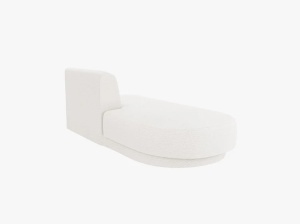MODUL SEZLONG MILEY, PE STANGA, ALB, CU TAPITERIE DIN TEXTIL BOUCLE BALOO, MICADONI - Img 4