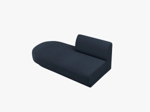 MODUL SEZLONG MILEY, PE STANGA, ALBASTRU INCHIS, CU TAPITERIE DIN TEXTIL BOUCE BALOO, MICADONI - Img 2