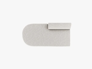 MODUL SEZLONG MILEY, PE STANGA, GRI DESCHIS, CU TAPITERIE DIN TEXTIL CHENILLE HAGA, MICADONI - Img 4