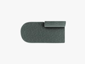 MODUL SEZLONG MILEY, PE STANGA, VERDE BENZINA, CU TAPITERIE DIN TEXTIL CHENILLE HAGA, MICADONI - Img 5