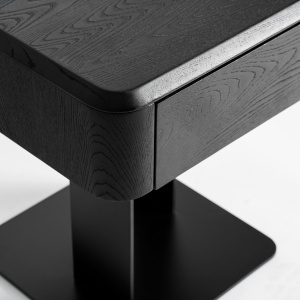 NOPTIERA CAIZA 46CM, LEMN, FURNIR SI METAL, CULOARE NEAGRA, STIL CONTEMPORAN, VICAL HOME - Img 4
