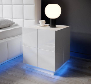NOPTIERA, CAMA-REJA-NIGHT CABINET-BI/BI, DIN PLACI LAMINATE SI MDF DIVERSE NUANTE, DESIGN MODERN - Img 5