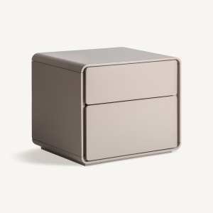 NOPTIERA MODERNA THEYS 55CM, REALIZATA DIN LEMN, MDF SI FURNIR, CULOARE BEJ, REALIZATA MANUAL