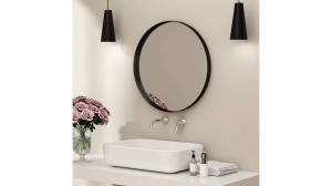 OGLINDA BAIE REA LOFT JZ-01, 39CM, NEGRU, DIN STICLA SI METAL, CALITATE SUPERIOARA - Img 2