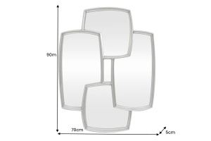 OGLINDA DEOSEBITA, QUADRA 90CM, RAMA ARGINTIE, POLIURETAN, MDF SI OGLINDA, ARTIM GROUP SELECTION - Img 4