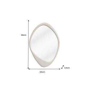 OGLINDA, ORGANIC 90CM, REALIZAT DIN POLIURETAN SI STICLA, CULOARE GRI, ARTIM GROUP SELECTION - Img 2