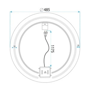 OGLINDA PENTRU BAIE, CU LED, MODERN 50 CM, CALITATE SUPERIOARA - Img 8