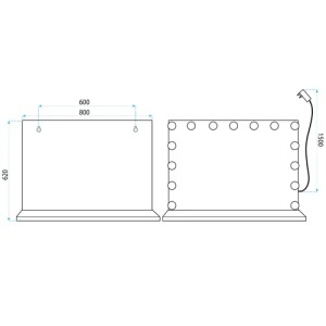 OGLINDA PENTRU BAIE LED HOLLYWOOD L.AURIU 80x60, CALITATE SUPERIOARA - Img 8