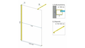 PARAVAN DE DUS REA AERO OMBRE, 120CM, AURIU PERIAT/ALB, DIN STICLA, CALITATE SUPERIOARA - Img 6