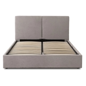 PAT 160X200CM, ARTIM MEBLE, CU SPATIU DE DEPOZITARE, REALIZAT DIN TEXTIL GRI, STIL MODERN - Img 5